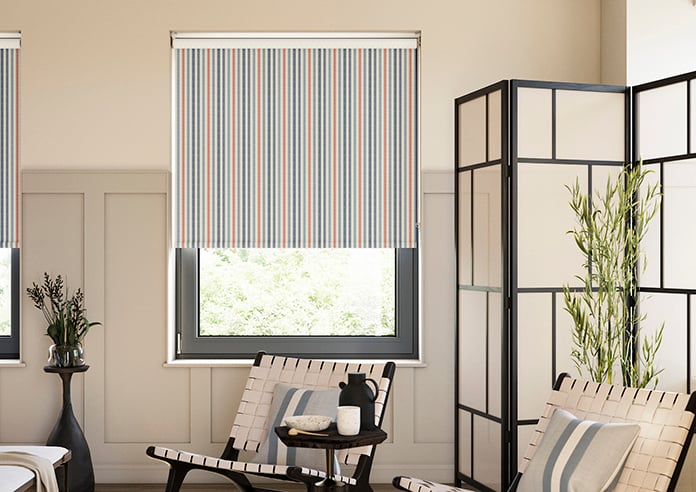 Emily Bond Cornish Stripe, Blue Multi - Twist&Fit Roller Blind - Image 3